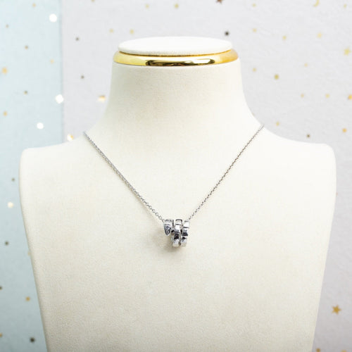 Bvlgari Serpenti Silver Necklace Cubic Zirconia
