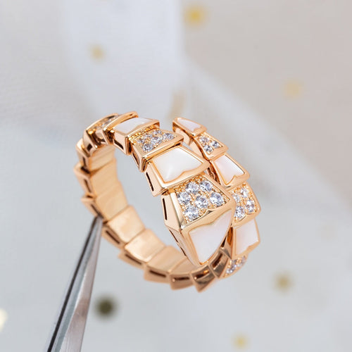 Bvlgari Serpenti Ring Pink Gold Cubic Zirconia MOP