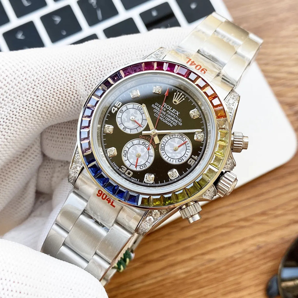stainless Rolex Daytona Rainbow Bezel